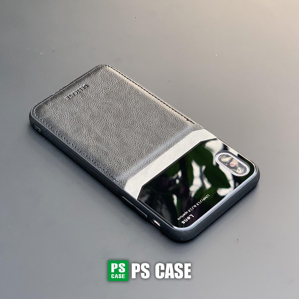 Ốp lưng da kính cao cấp dành cho iPhone X / iPhone XS - Màu đen - PS Case Phân Phối