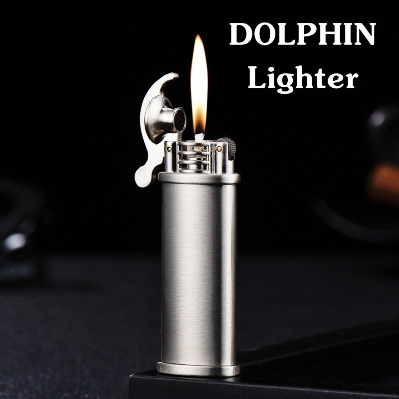 BẬT LỬA XĂNG ĐÁ CỔ DOLPHIN 700 (KIM LOẠI) - (XÀI XĂNG)