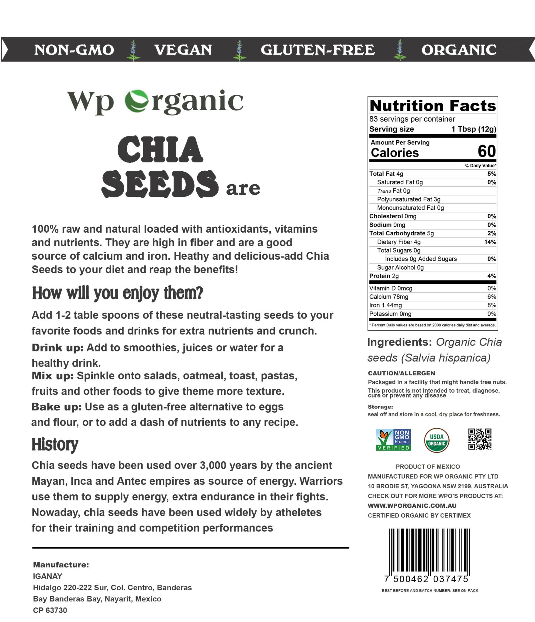 [HCM]HẠT CHIA WP ORGANIC 250GR