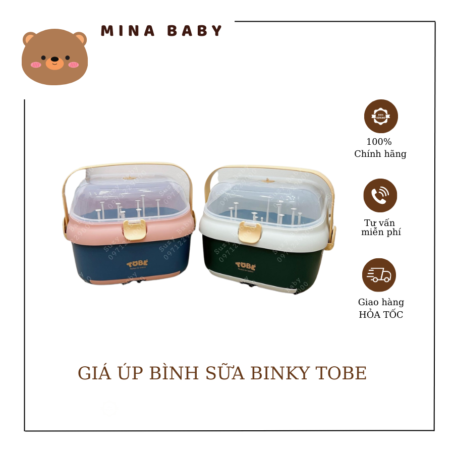 Khay úp bình sữa binky tobe cao cấp có nắp đậy