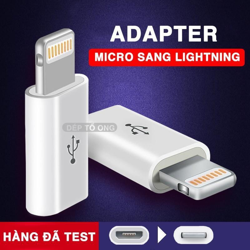Bảng giá Adapter chuyển từ microUSB sang Lightning - kết nối sạc Android sang iPhone, iPad (Vào Micro USB ra Lightning) Phong Vũ
