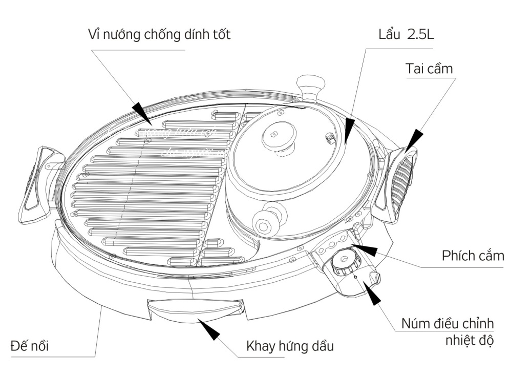 Lẩu nướng đa năng Kangaroo KG96N