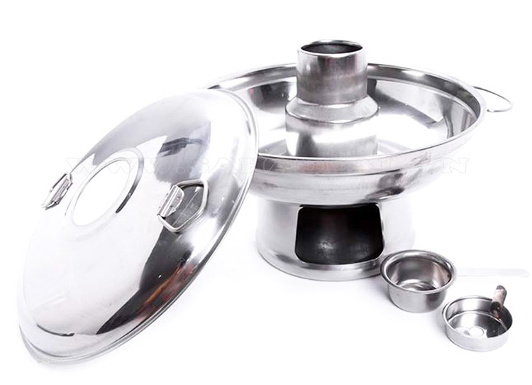 Nồi Lẩu Inox 24 Cm Sử Dụng Cồn/Than