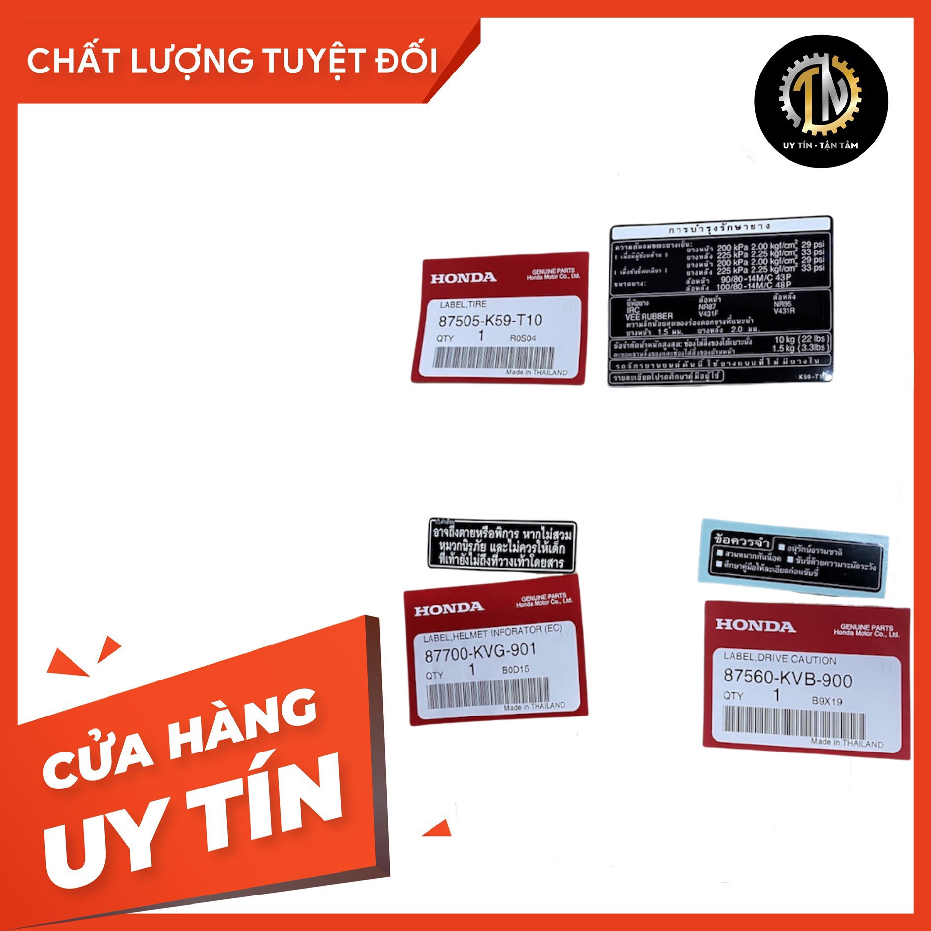 [HCM]Bộ tem thông số Click chính hãng - 3 miếng