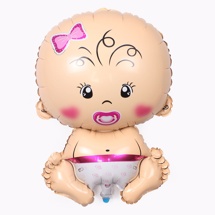 Bóng trang trí sinh nhật em bé, bình sữa, xe nôi