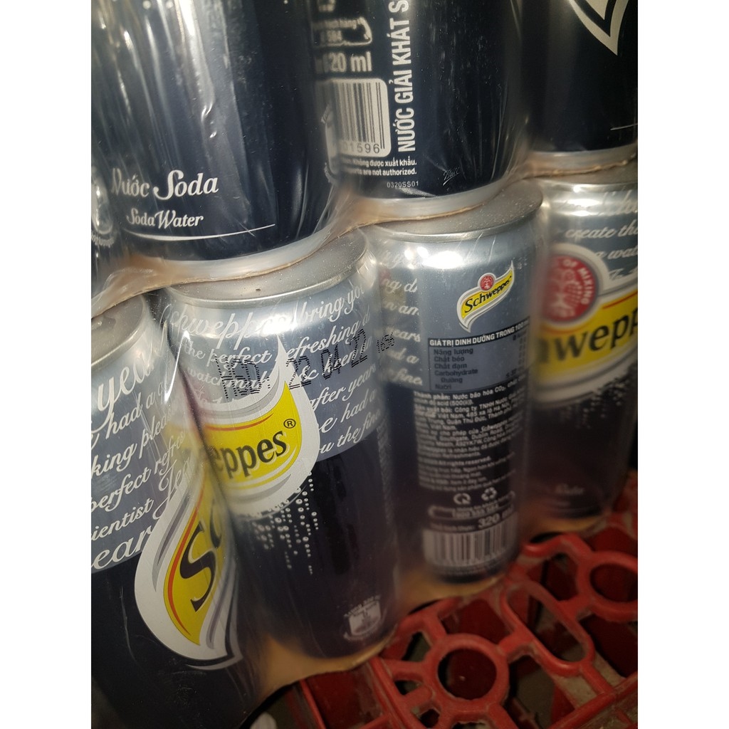 ☽☎✇  Nước Ngọt Có Gas Soda Schweppes Soft Drink Lon 330ml Tháng 06/2022