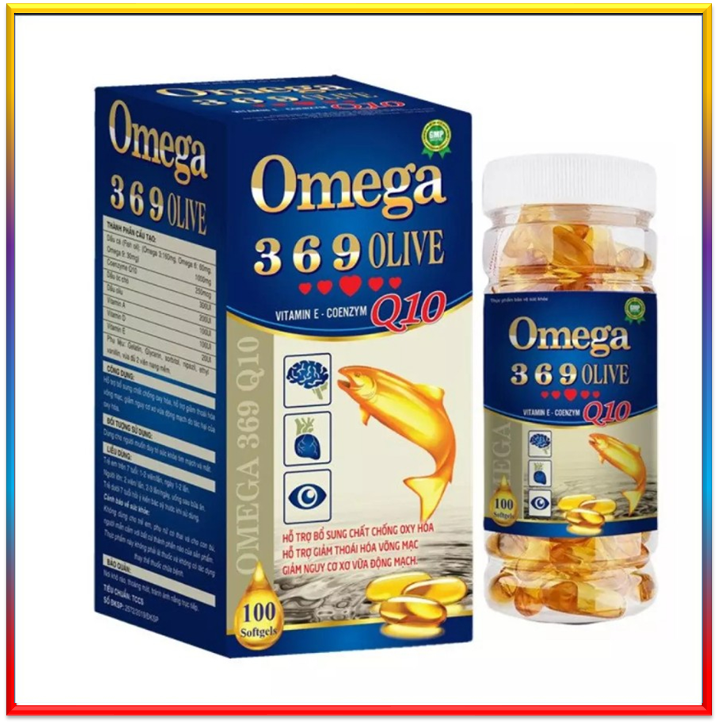 Viên uống dầu cá Omega 369 Bổ não sáng mắt khỏe mạnh tim mạch - Hộp 100 viên