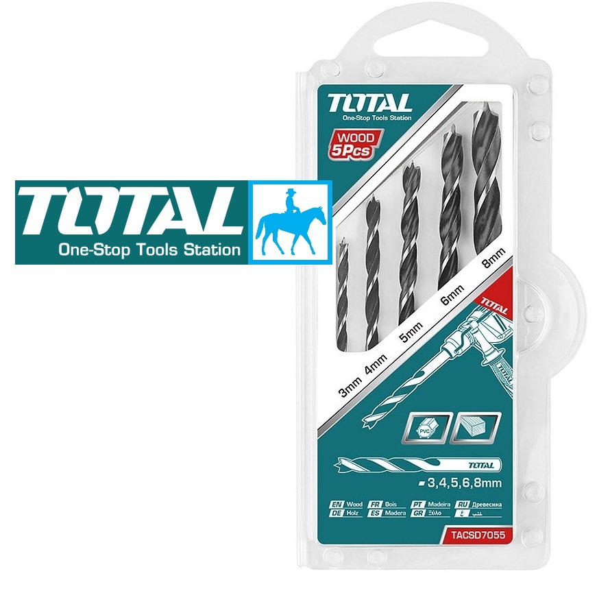 BỘ 5 MŨI KHOAN GỖ TOTAL TACSD7055 AKDB5055