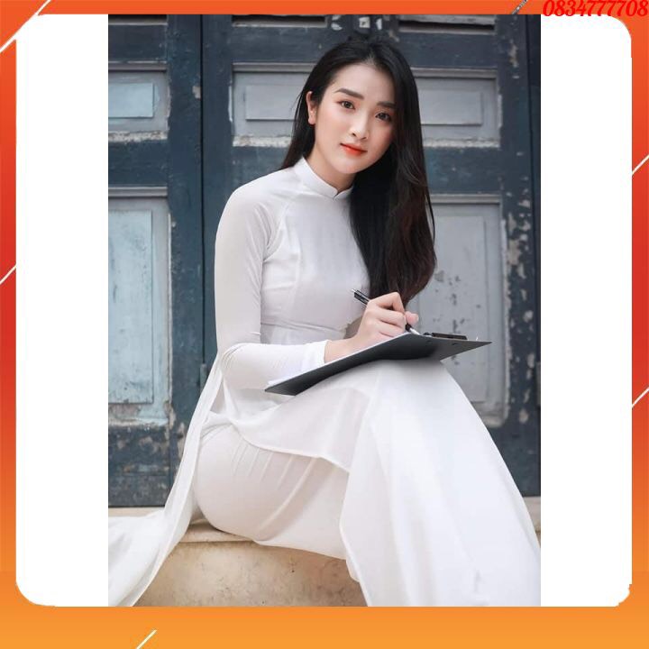 [ RẺ + ĐẸP ] Áo Dài Lụa Trắng Học Sinh Mềm Mịn