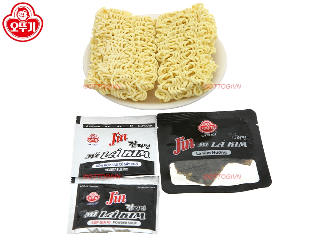 Combo 3 gói Mì lá kim Jin Ottogi gói 122g