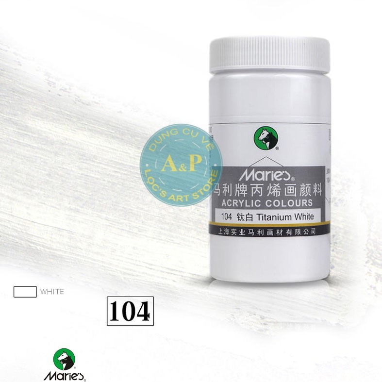 Màu Acrylic Marie's hủ 300ml (Trắng, Đen, Xám)