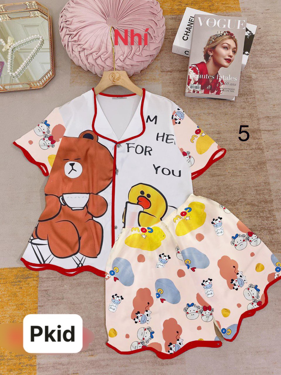 Sét bộ đùi pyjmama bé gái in hình siêu cute