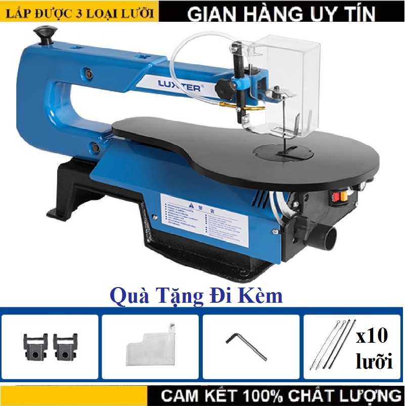 Máy cưa lọng tặng kèm bộ 10 chi tiết lưỡi cưa nhỏ, cưa hình chính xác từ gỗ, gỗ dán, nhựa và các vật liệu khác