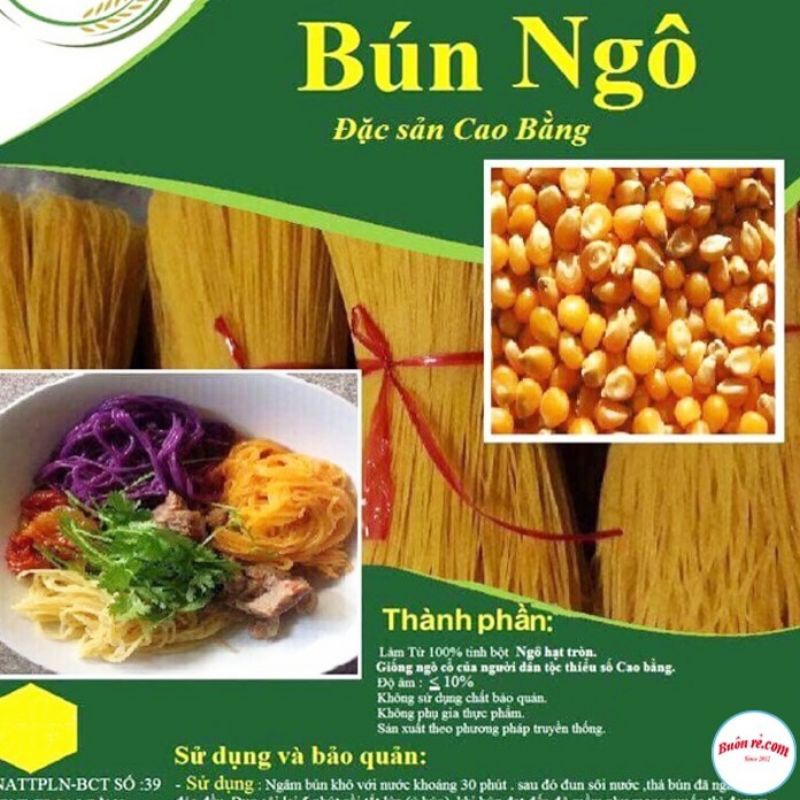 500g Bún Ngô Eatclean Healthy đặc sản Cao Bằng
