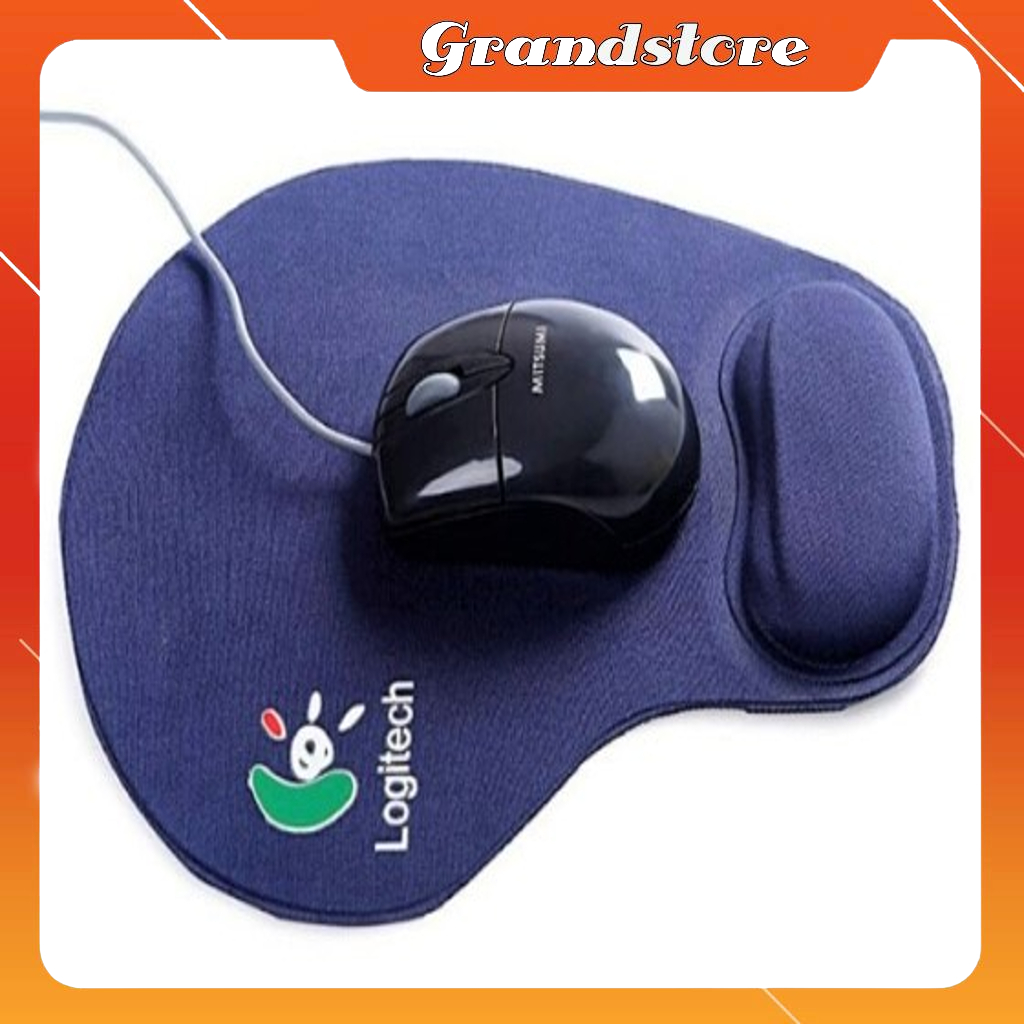 Miếng lót chuột máy tính Logitech có đệm lót kê đỡ cổ tay chống mỏi chống trơn trượt, bàn di chuột tấm lót chuột laptop
