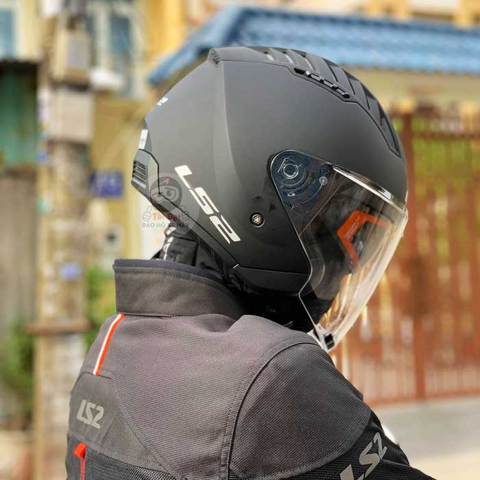 [LS2 chính hãng] Nón bảo hiểm 3/4 LS2 OF600 2 KÍNH - COPTER ĐEN NHÁM ECE 22.05
