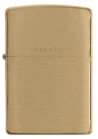 Zippo Brushed Brass Engraved