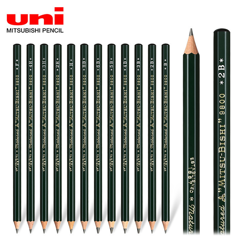 [HCM]BÚT CHÌ PHÁT THẢO UNI MITSUBISHI 9800 (CHỌN RUỘT B HB 2B 4B 5B 6B)