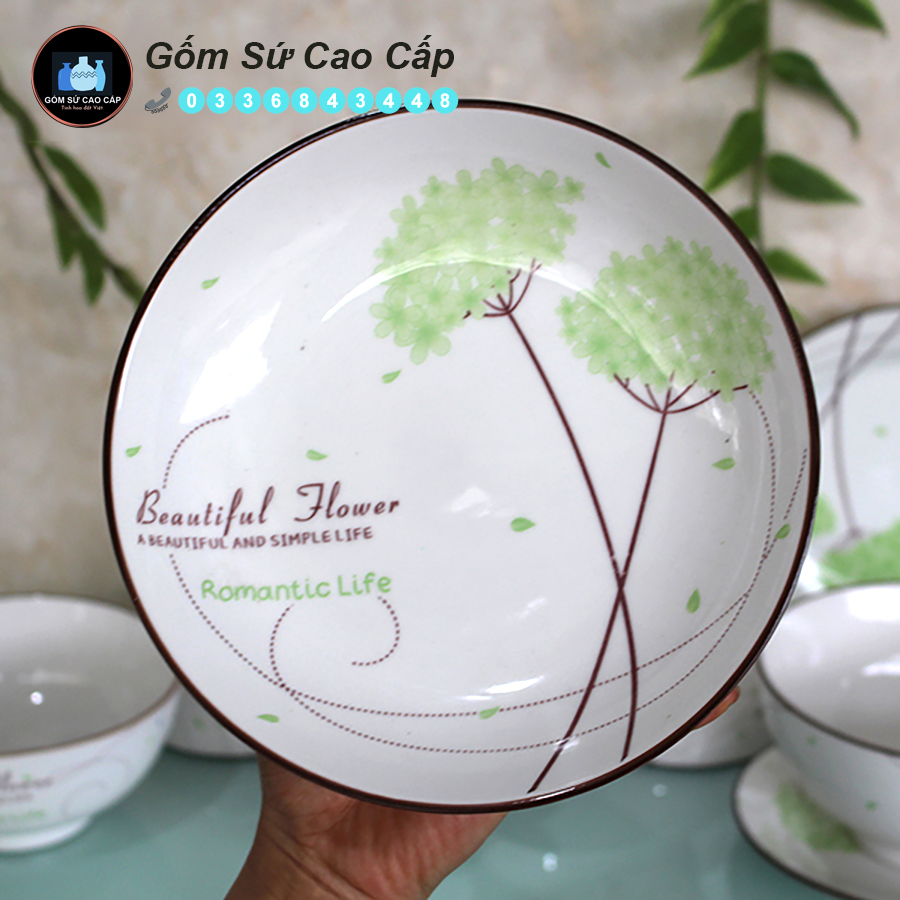 Bộ Bát Đĩa Bát Tràng [20 MÓN] - Bộ Bát Đĩa Cao Cấp [XUÂN XANH]