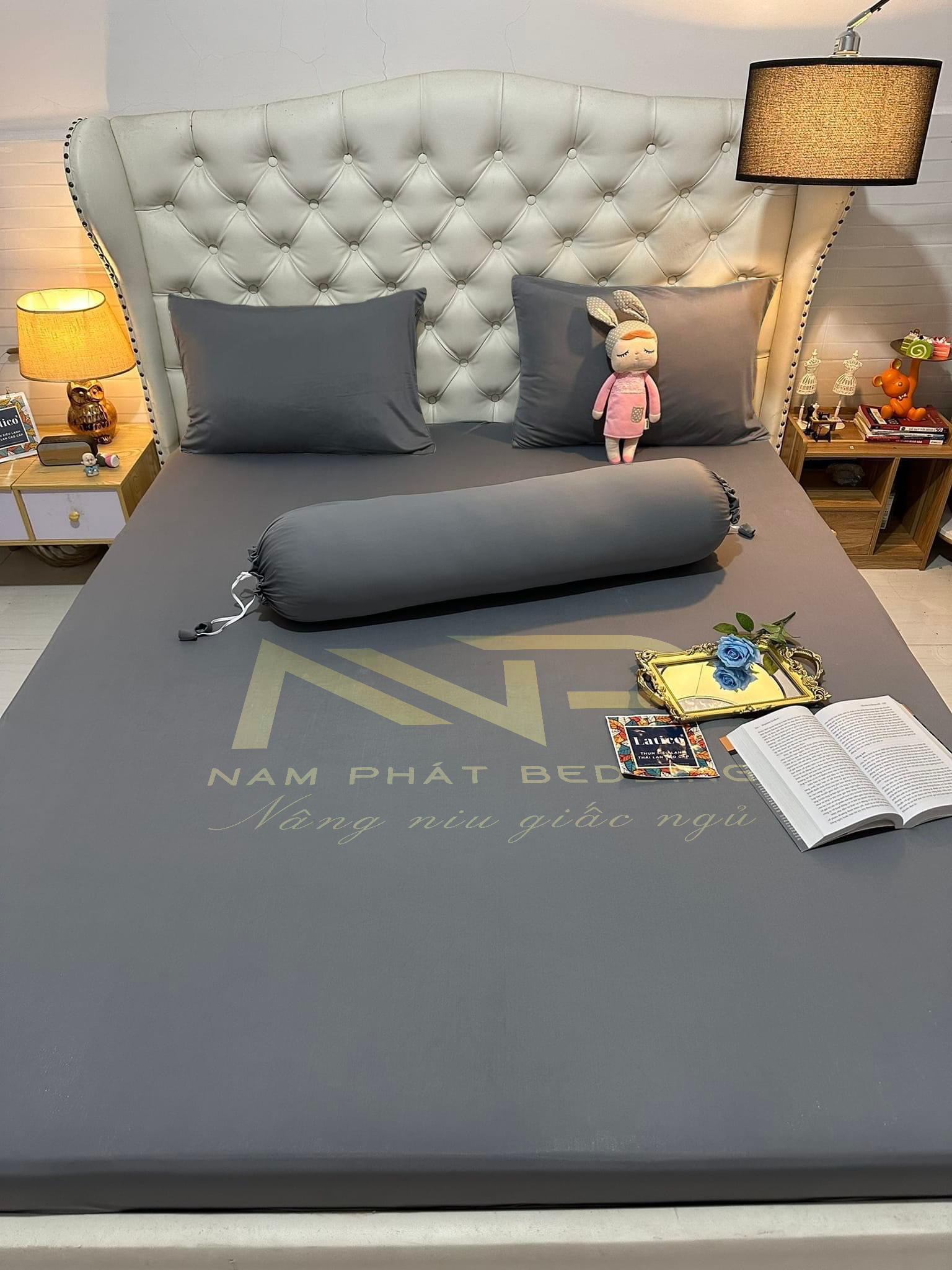 Bộ 4 MÓN Ga Giường Thun Silk Cao Cấp Màu Trơn