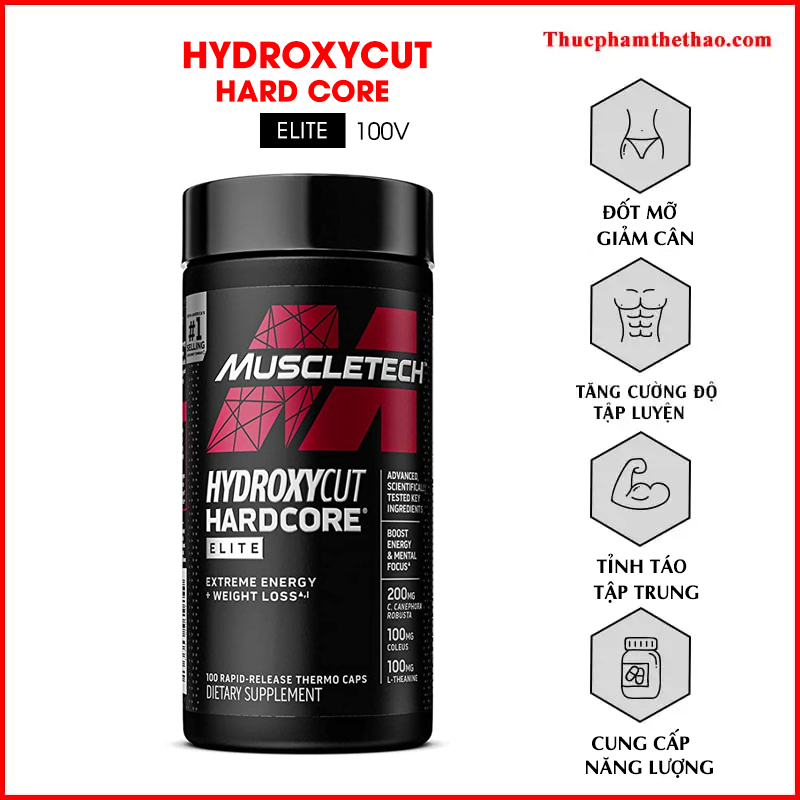 Viên Đốt Mỡ Giảm Cân Hydroxycut Muscletech - HÀNG CHÍNH HÃNG MUSCLETECH