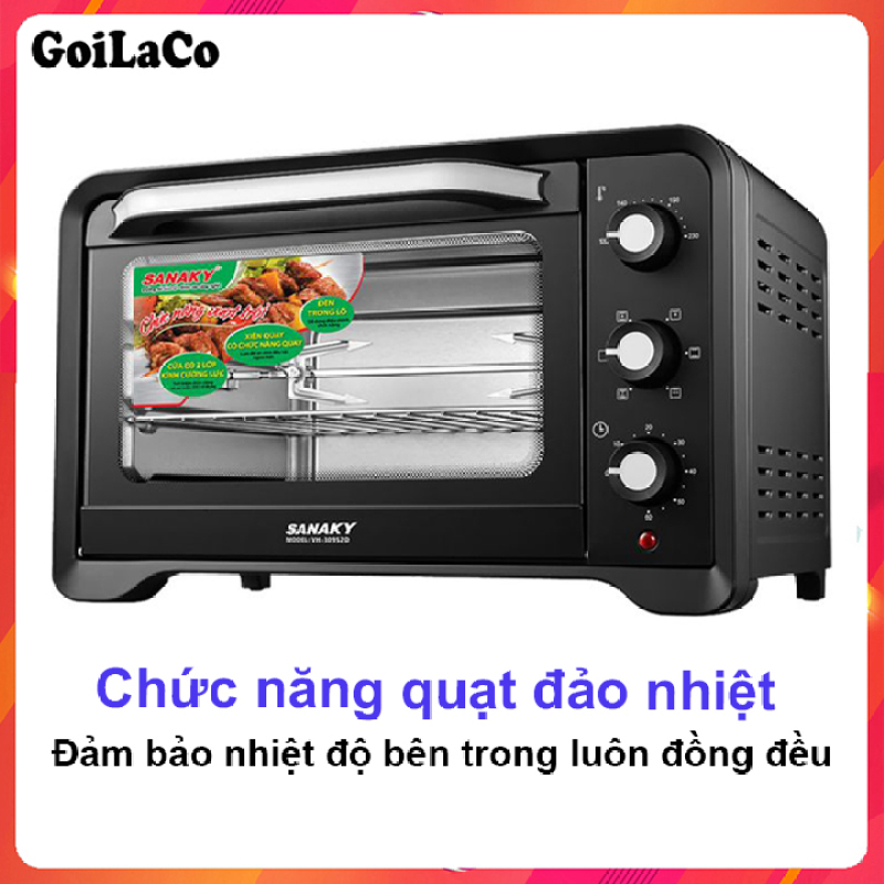 Bảng giá Lò Nướng SANAKY 30 lít VH-309S2D – màu đen - Sơn tĩnh điện Điện máy Pico
