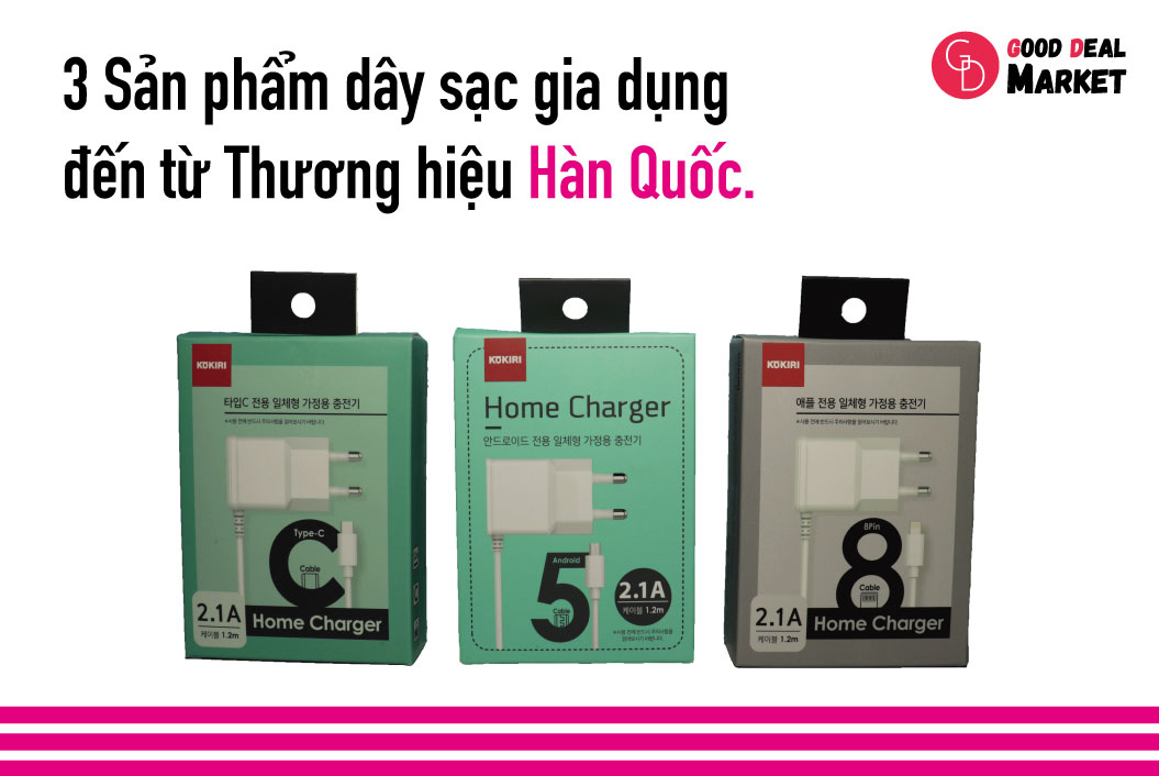 Sạc liền dây Type-C/ Android 5Pin/ Iphone 8Pin