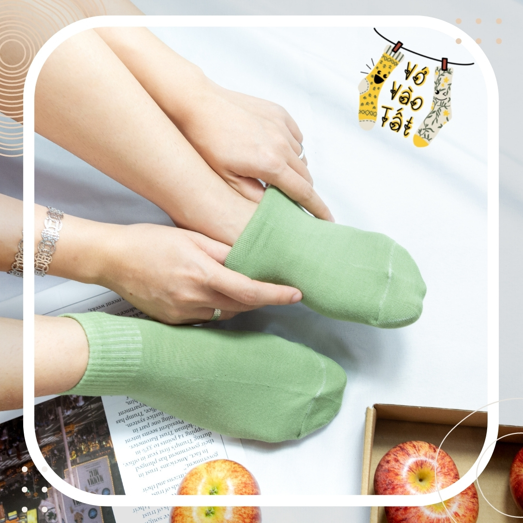 Tất vớ cổ ngắn nữ bo chun cổ trơn nhiều màu