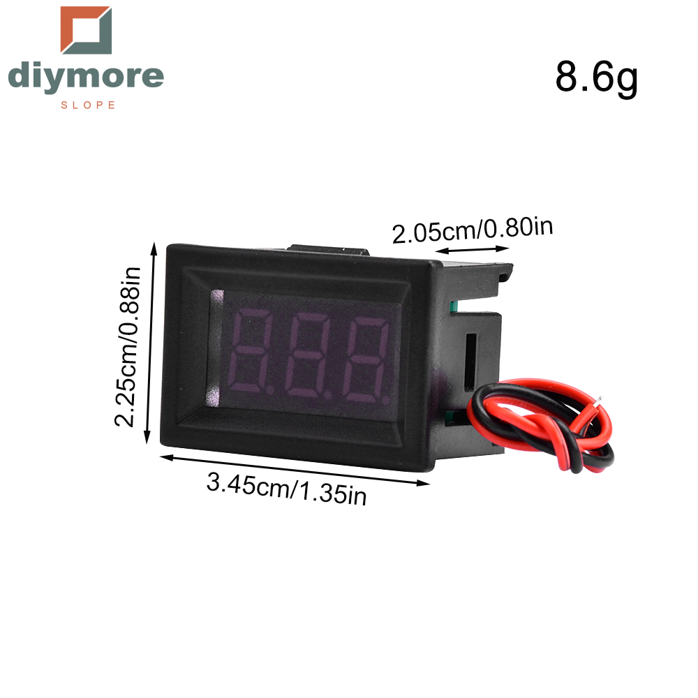 diymore slope Voltage Meter 2 Wires 0.36" DC4-30V Digital Voltmeter Gauge Tester LED Display Panel Mount Car Motorcycle Battery Monitor