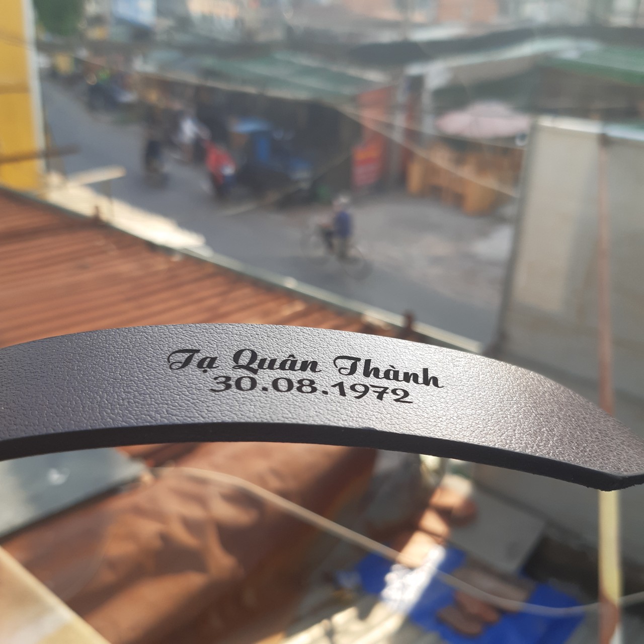 Dây lưng da thật khắc tên BYL 04