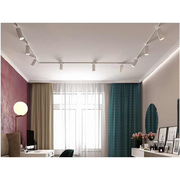 Combo 2 đèn led rọi ray ống bơ 3w + thanh ray 0.5m