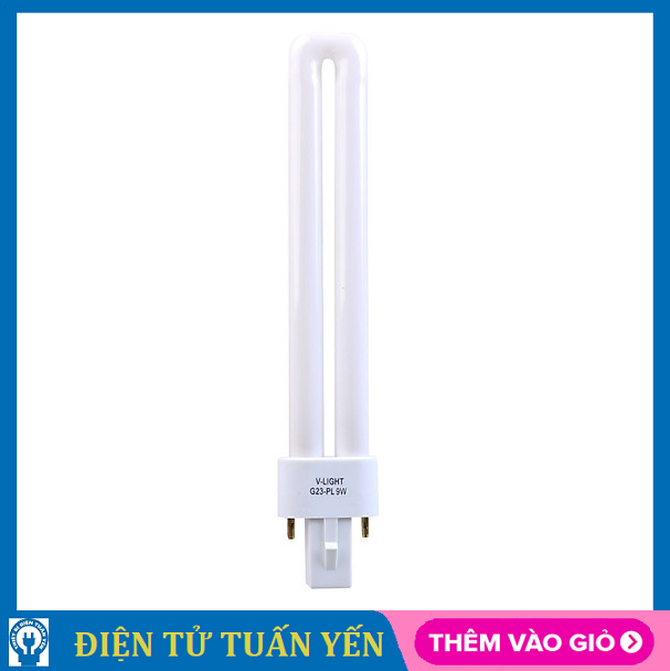 Bóng đèn compact V-light công suất 9W chống cận thị, ánh sáng trắng và vàng phù hợp với học sinh - Hàng chính hãng