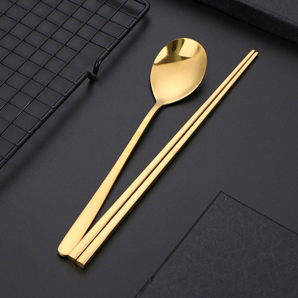 Bộ đũa muỗng vàng inox cao cấp Hàn Quốc
