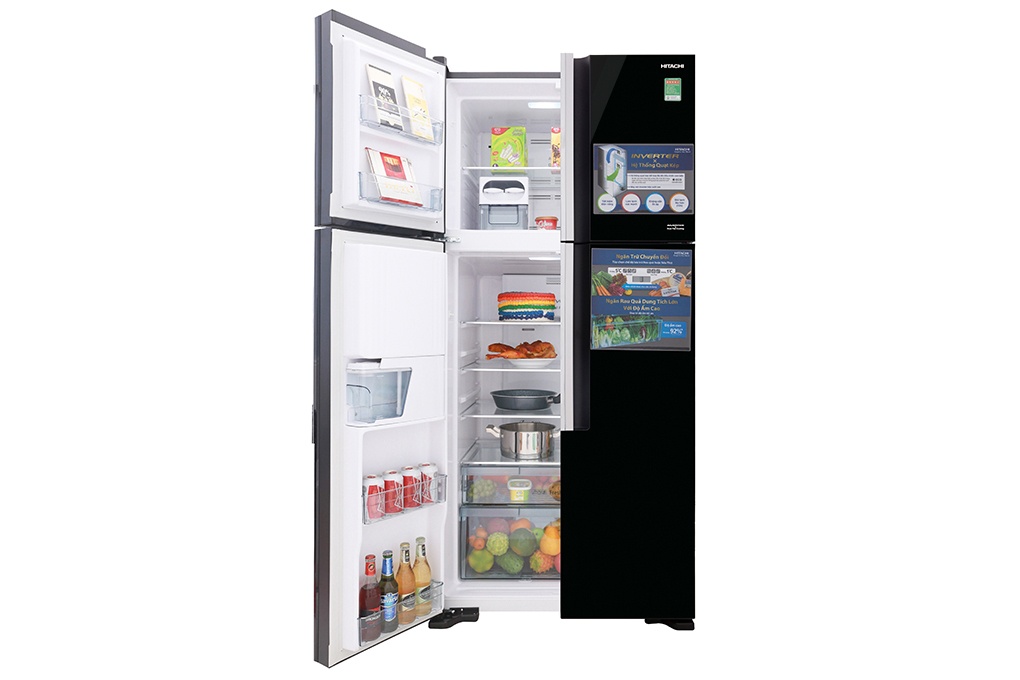 [TRẢ GÓP 0%] Tủ lạnh Hitachi 4 cánh màu đen R-FW690PGV7(GBK) (Giá áp dụng giao tại HN, HCM& các tỉnh liên hệ shop)