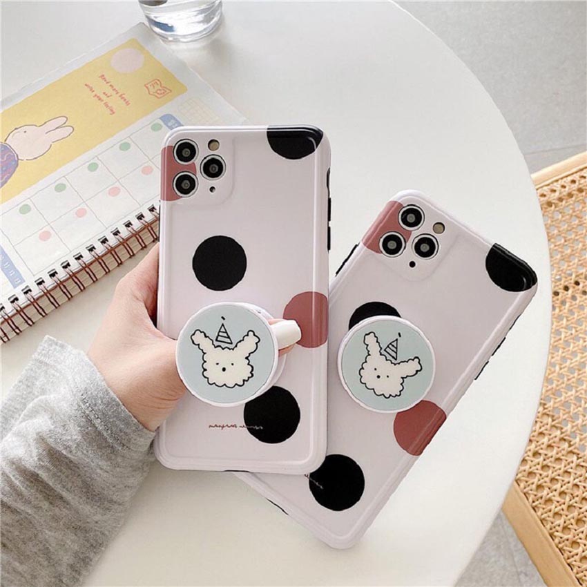 Ốp lưng iphone cao cấp full viền  ốp silicon chấm bi kèm pop dành cho iphone6/ iphone 6 plus/ iphone 7/ iphone 7plus/ iphone 8/ iphone 8plus/ iphone X/ iphone Xs max/ iphone 11/ iphone 11 pro/ iphone 11 pro max