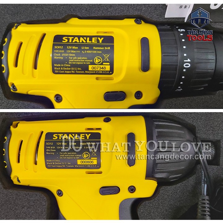 [Trả góp 0%] Combo Máy Khoan Máy Bắt Vít Dùng Pin Stanley 12V SCHI121S2FK