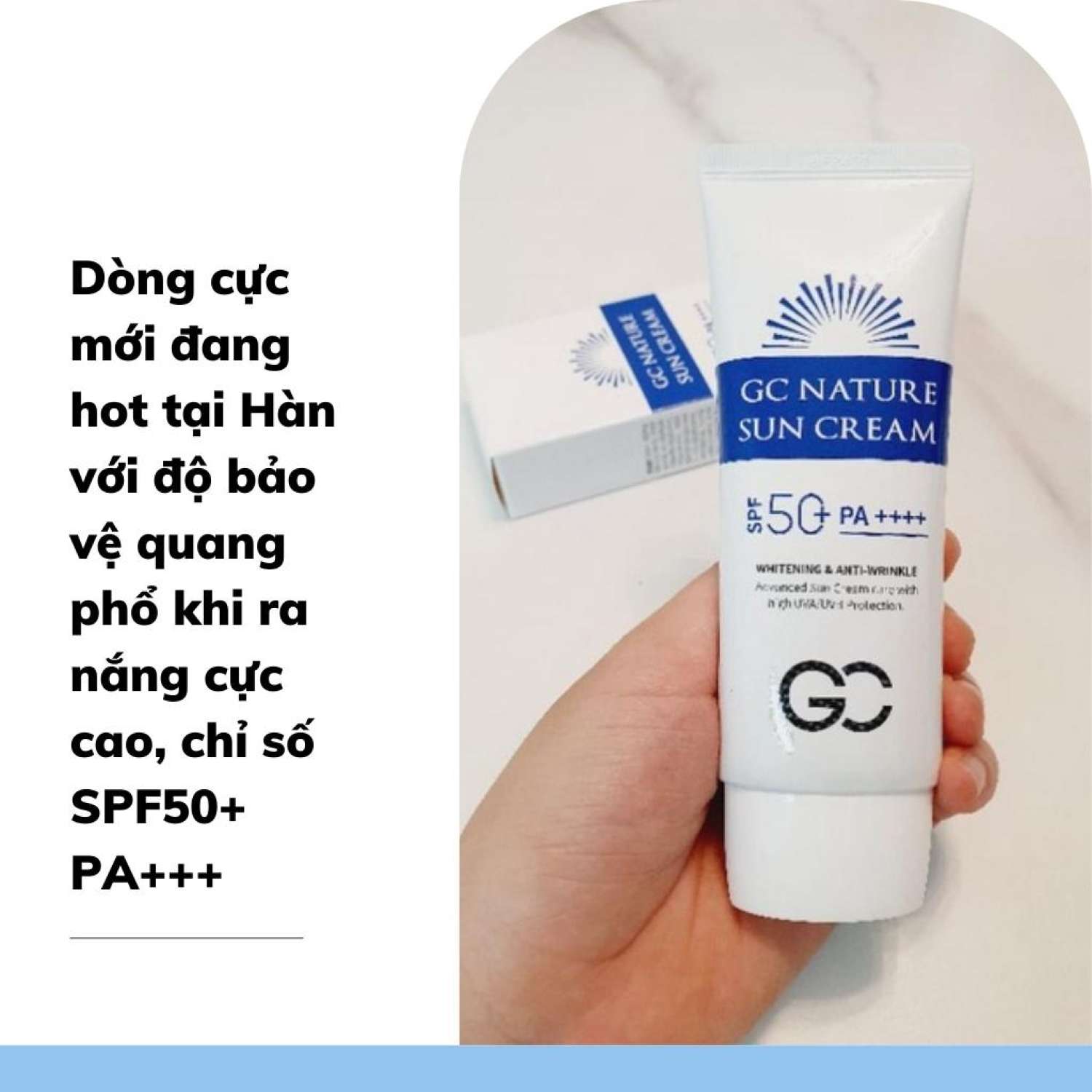 Kem chống nắng nâng tông da GC Nature Sun Cream SPF 50+ PA++++ 60ml Hàn Quốc - Chính hãng