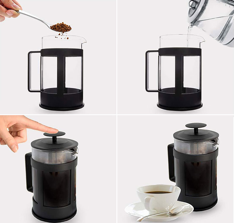 Bình pha cafe ấm trà Pha trà chuẩn kiểu Pháp Bình cafe,Bình Pha Cafe Kiểu Pháp 800ml - máy pha cà phê french press - Dùng để pha trà hay cà phê theo phương pháp French press ép cà phê - Thiết kế tinh gọn, hiện đại