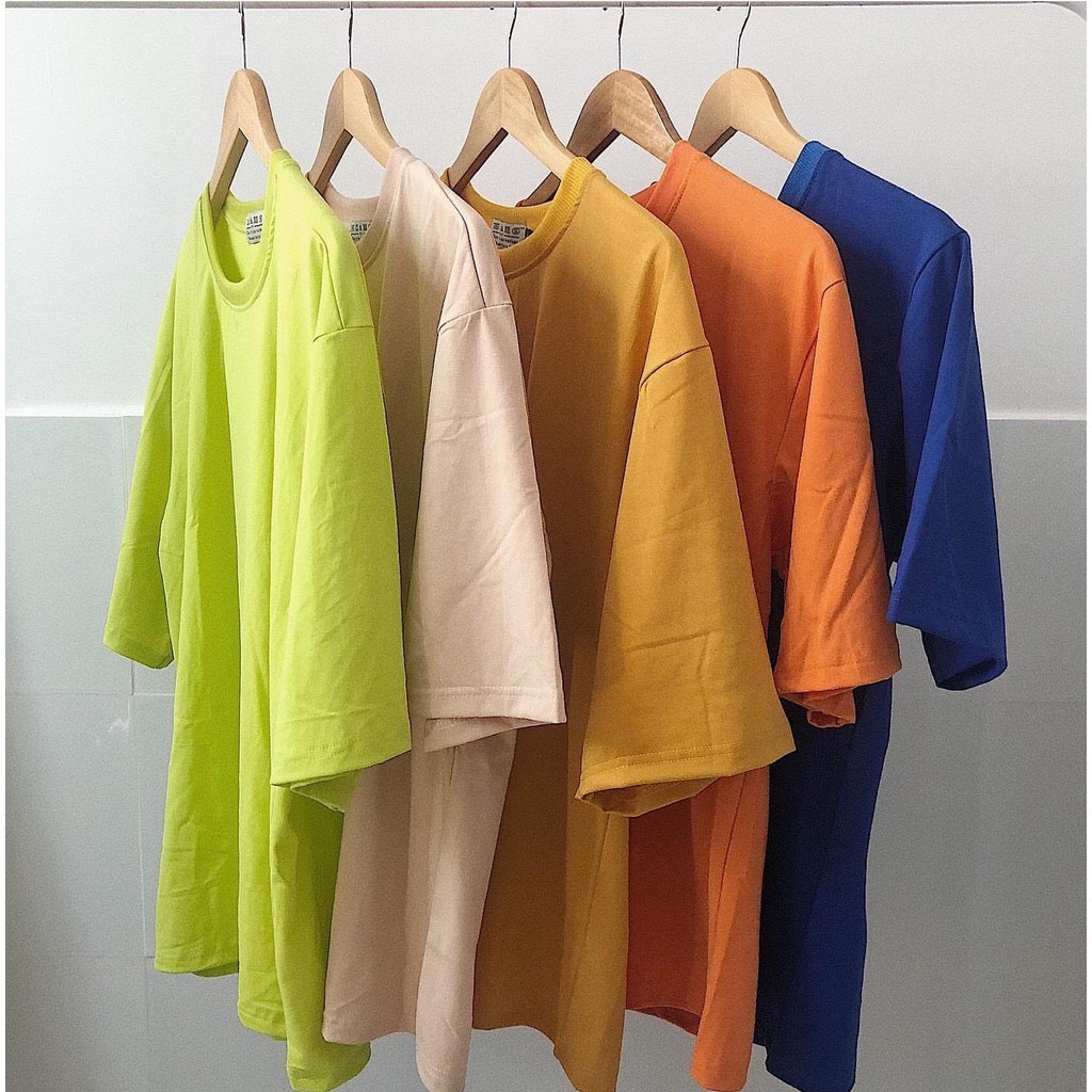 [HCM]ÁO THUN TRƠN OVERSIZE ĐỦ MÀU UNISEX (16 Màu)
