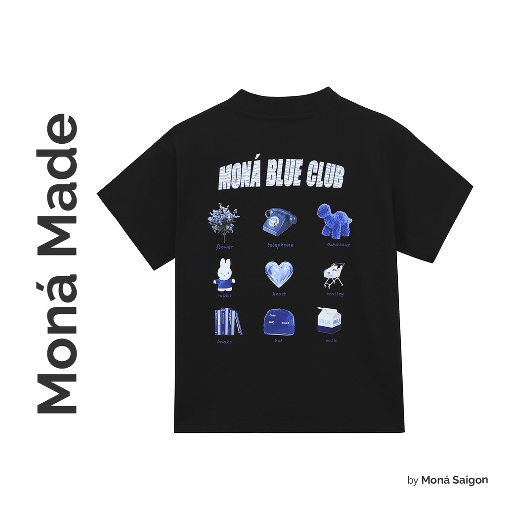 [VOUCHER 12%/149K] Áo thun baby tee MONÁ - BLUE ĐEN
