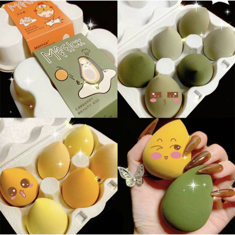 BÔNG PHẤN HỒ LÔ MAFFICK BEAUTY EGG 1 SET 6 CÁI