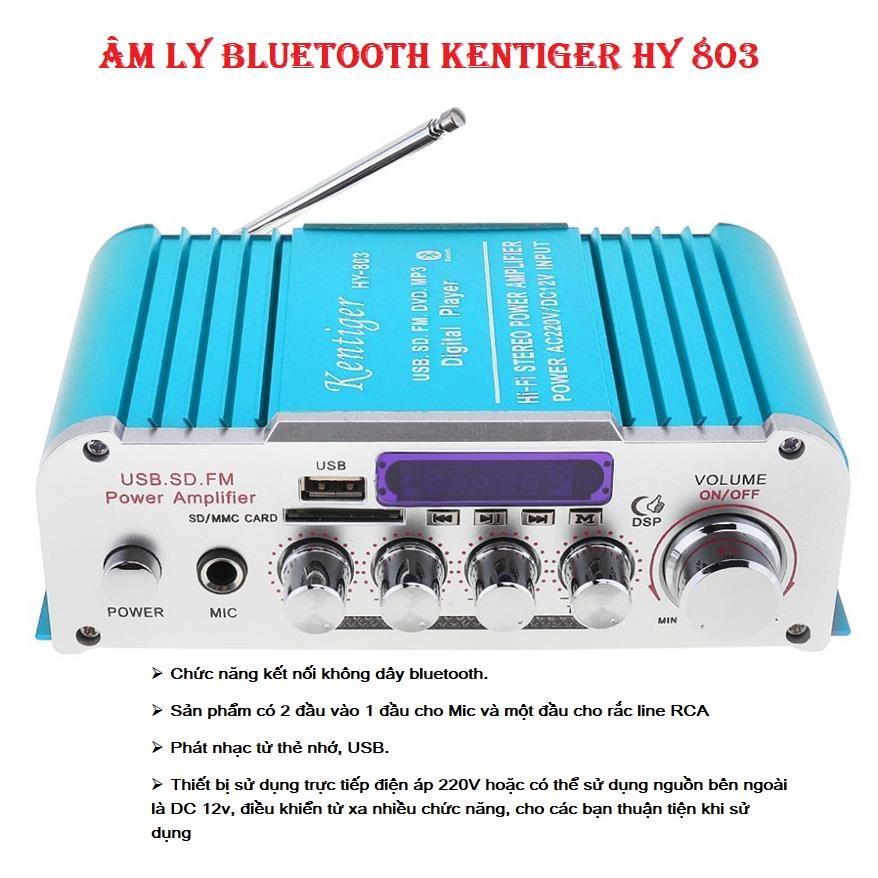 Amli,Amply nghe nhạc và hát karaoke, Ampli mini 12v, Amly mini Karaoke Kentiger HY 803, âm thanh cực đỉnh, hàng nhập khẩu - Bảo hành 12 tháng