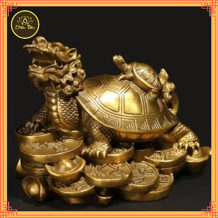 "Rùa Đầu Rồng" Long Quy cõng rùa con tượng đồng phong thuỷ