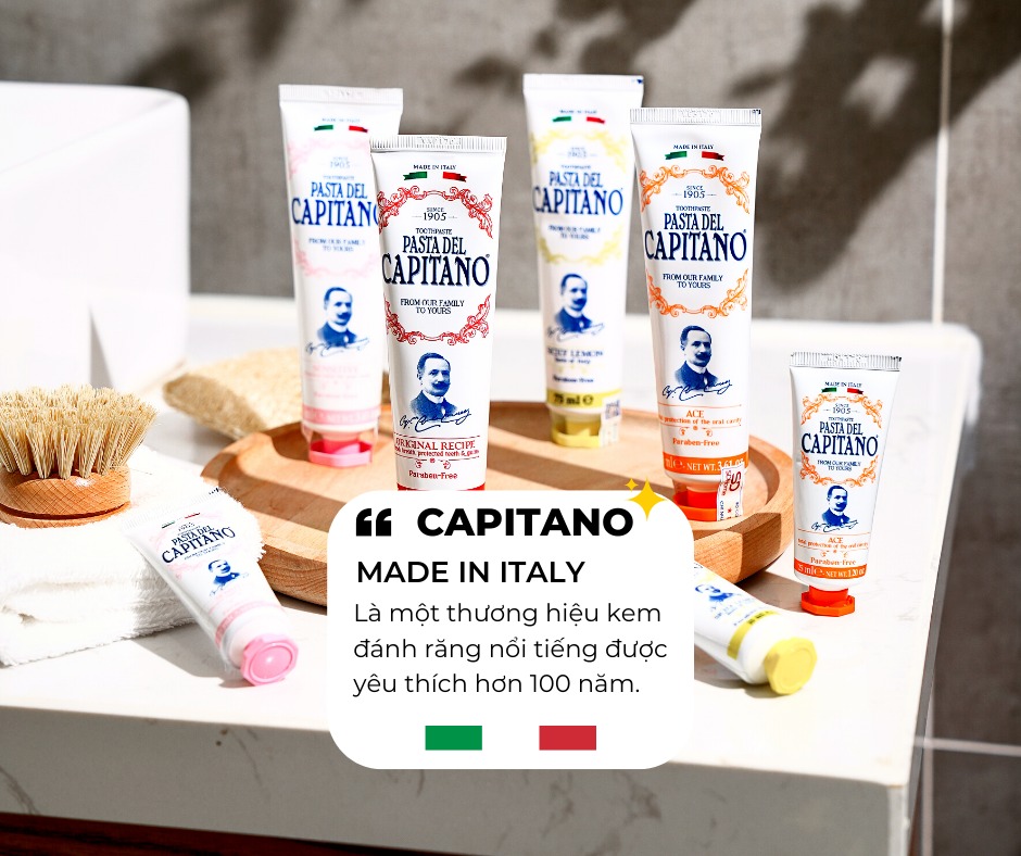 Kem đánh răng Pasta del Capitano 1905 làm trắng răng 75ml