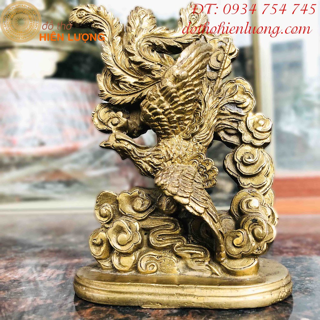 Feng Shui Bronze Phoenix Statue, 13cm Tall