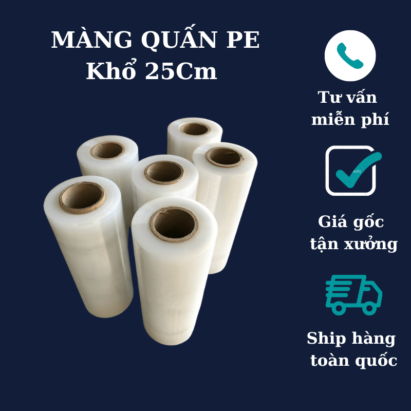 Màng quấn PE Khổ 25cm - Dùng để quấn hàng