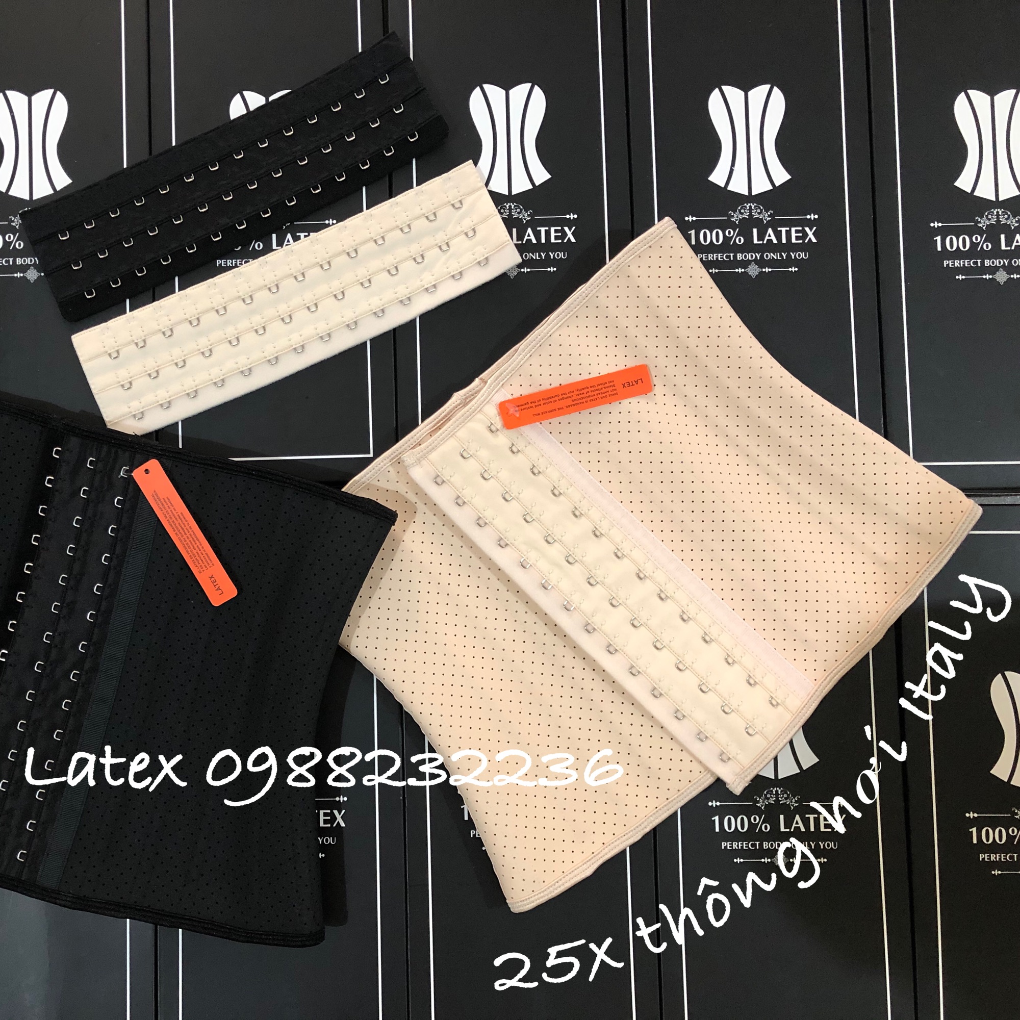 Đai nịt bụng latex thông hơi 25 xương 25cm