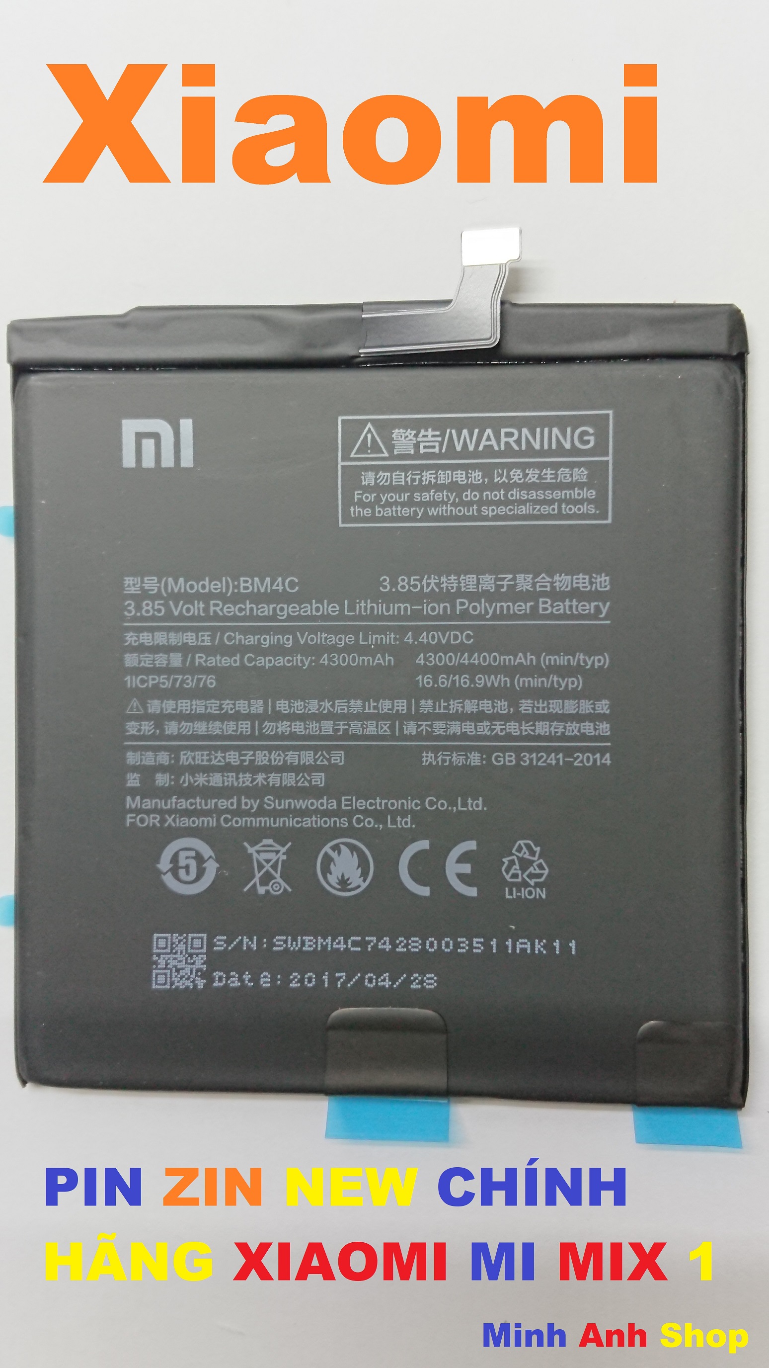 Pin zin new chính hãng xiaomi mi mix 1-bm4c