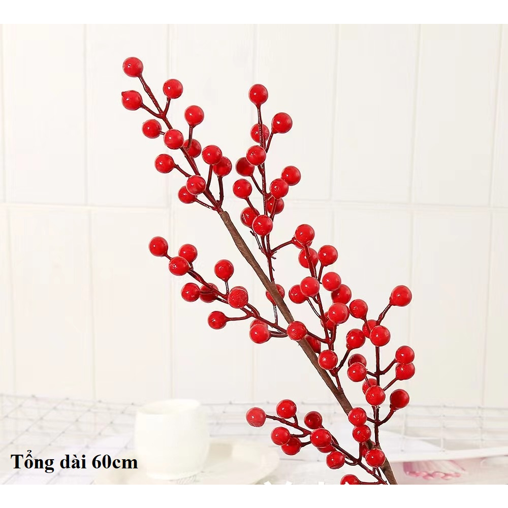 Cành đào đông cao cấp loại 1 ,dài 100cm 12 nhánh quả