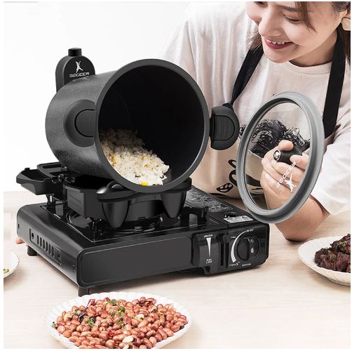 Smart1688 - máy nấu gia nhiệt quay tự động 5l 360 nồi xào chống dính máy bbq tự động home